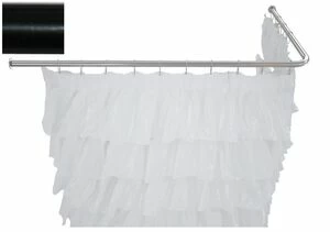 Карниз для ванны Aquanet угловой Г-образный 190x90 черный