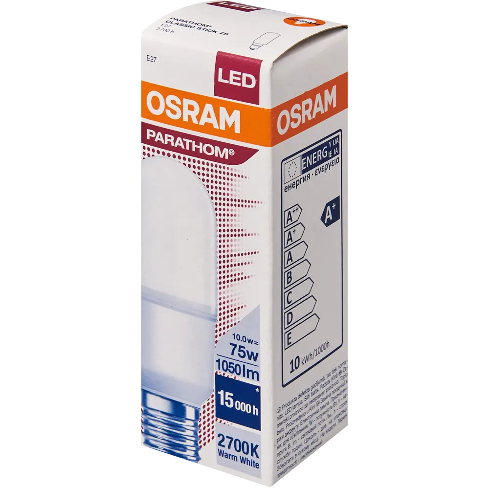 Лампа светодиодная Osram E27 10 Вт цилиндр матовая 1050 лм тёплый белый свет STLM-2053582 - Вид №3