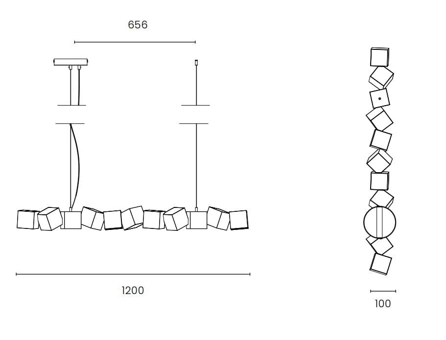 Стальной светодиодный подвесной светильник OBLURE BLOCKCHAIN 11 ARCH-00085020 - Вид №3
