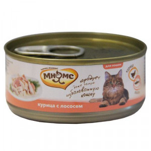ПР0030894*24 Корм для кошек Курица с лососем в нежном желе конс. 70г (упаковка - 24 шт) МНЯМС