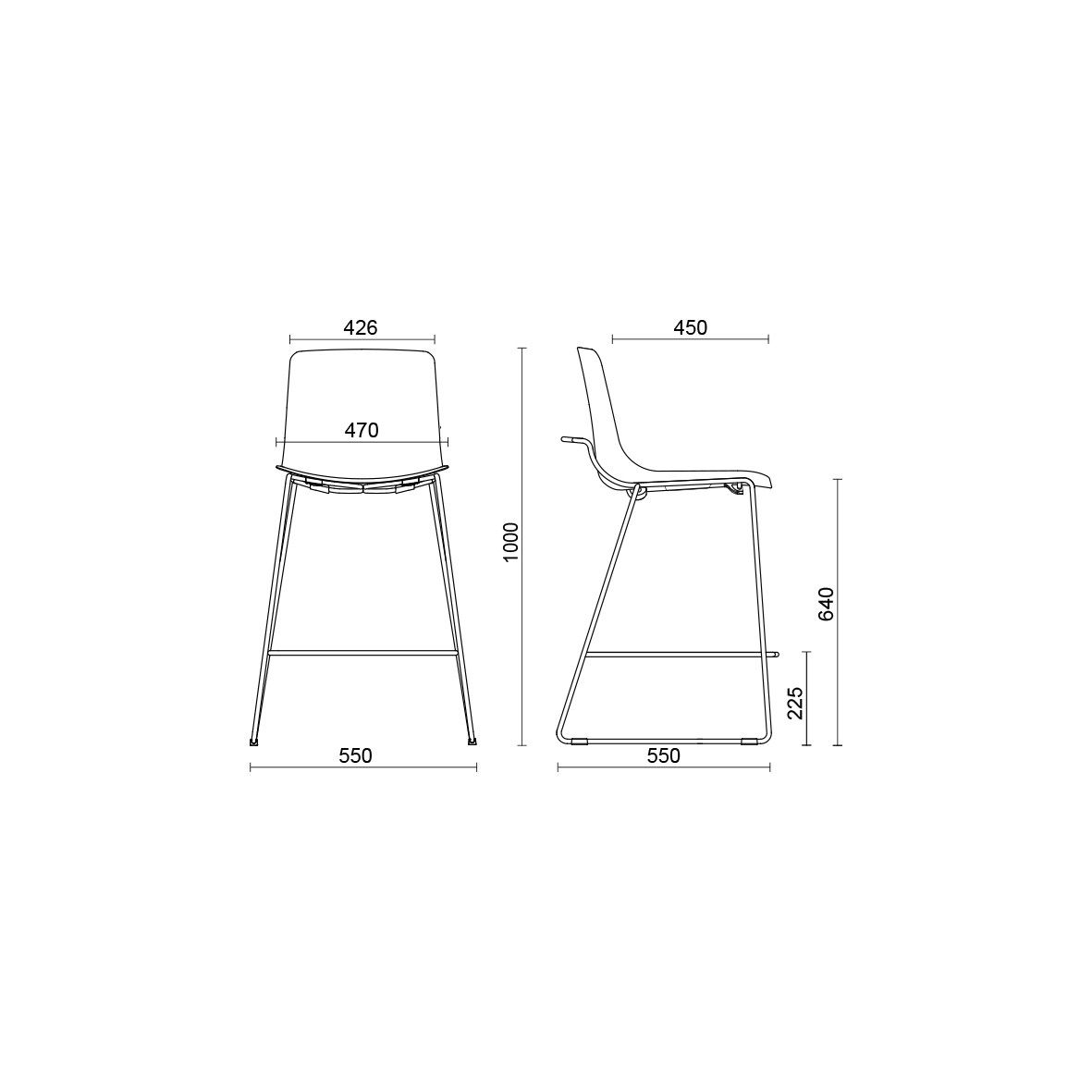 Пластиковый барный табурет с подставкой для ног Sitland Milos ARCH-00140861 - Вид №5