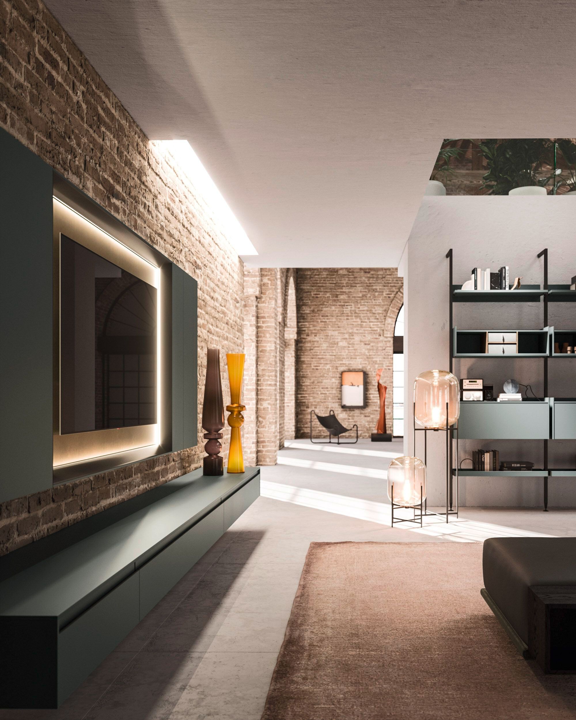 Алюминиевый и деревянный шкаф для телевизора Arrital Feeling Home ARCH-00140616 - Вид №4