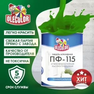 90743892 Эмаль OLECOLOR 4300000195 цвет зеленый 2.7 кг 90743892 Эмаль OLECOLOR 4300000195 цвет зеленый 2.7 кг