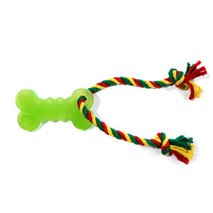 ПР0059091 Игрушка для собак Кость малая с канатом (Зеленый) DOGLIKE
