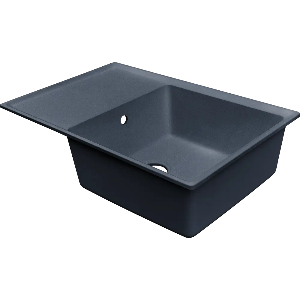 Мойка для кухни врезная с крылом Delinia 76x50 см глубина чаши 19 см кварц цвет графит Мойка врезная STLM-2171472 - Вид №4