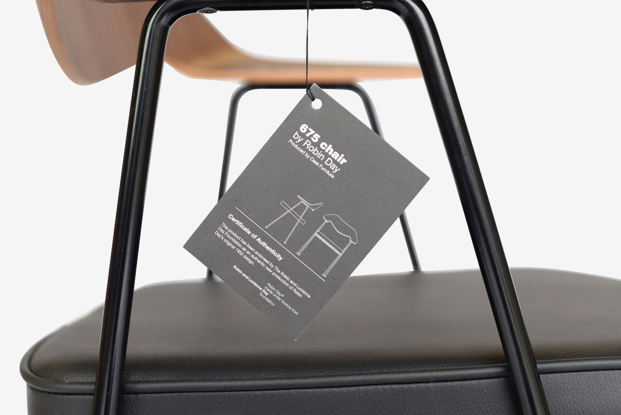 Стул с подлокотниками из кожи и шпона Case 675 ARCH-00046033 - Вид №9