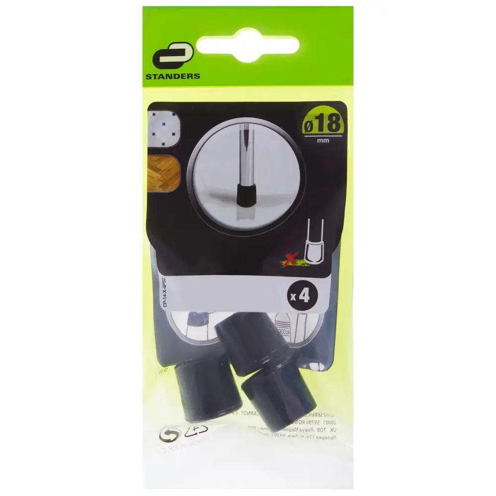 Насадки Standers 18 мм, круглые, пластик, цвет чёрный , 4 шт STLM-2035083 - Вид №2
