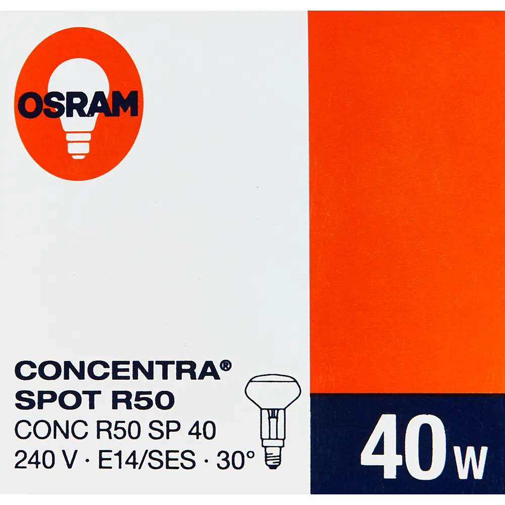 Лампа накаливания Osram спот R50 40 Вт свет тёплый белый STLM-2102728 - Вид №4