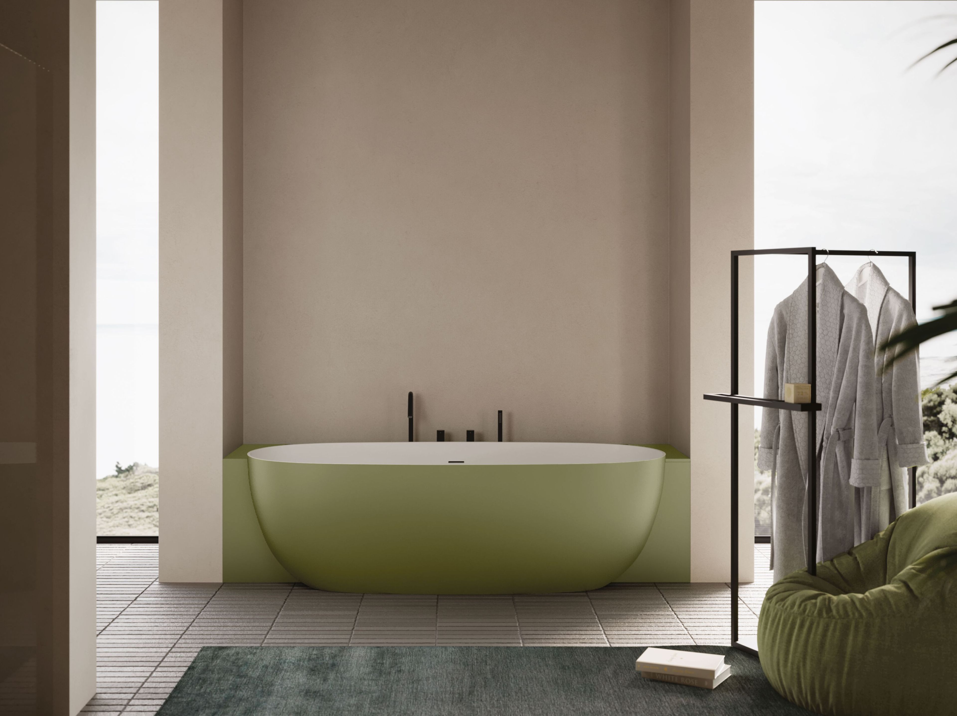 Отдельно стоящая или настенная овальная ванна DISENIA ELLISSE ARCH-00029737