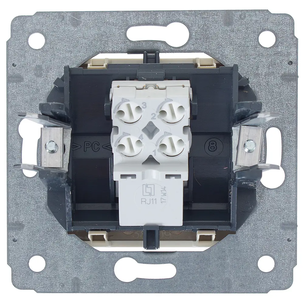 Телефонная розетка встраиваемая Legrand Cariva RJ11, цвет слоновая кость STLM-2123272 - Вид №3