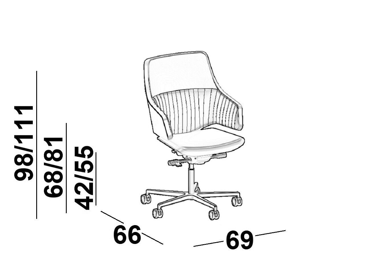Регулируемое по высоте офисное кресло с колесами Luxy Италия ARCH-00128172 - Вид №3