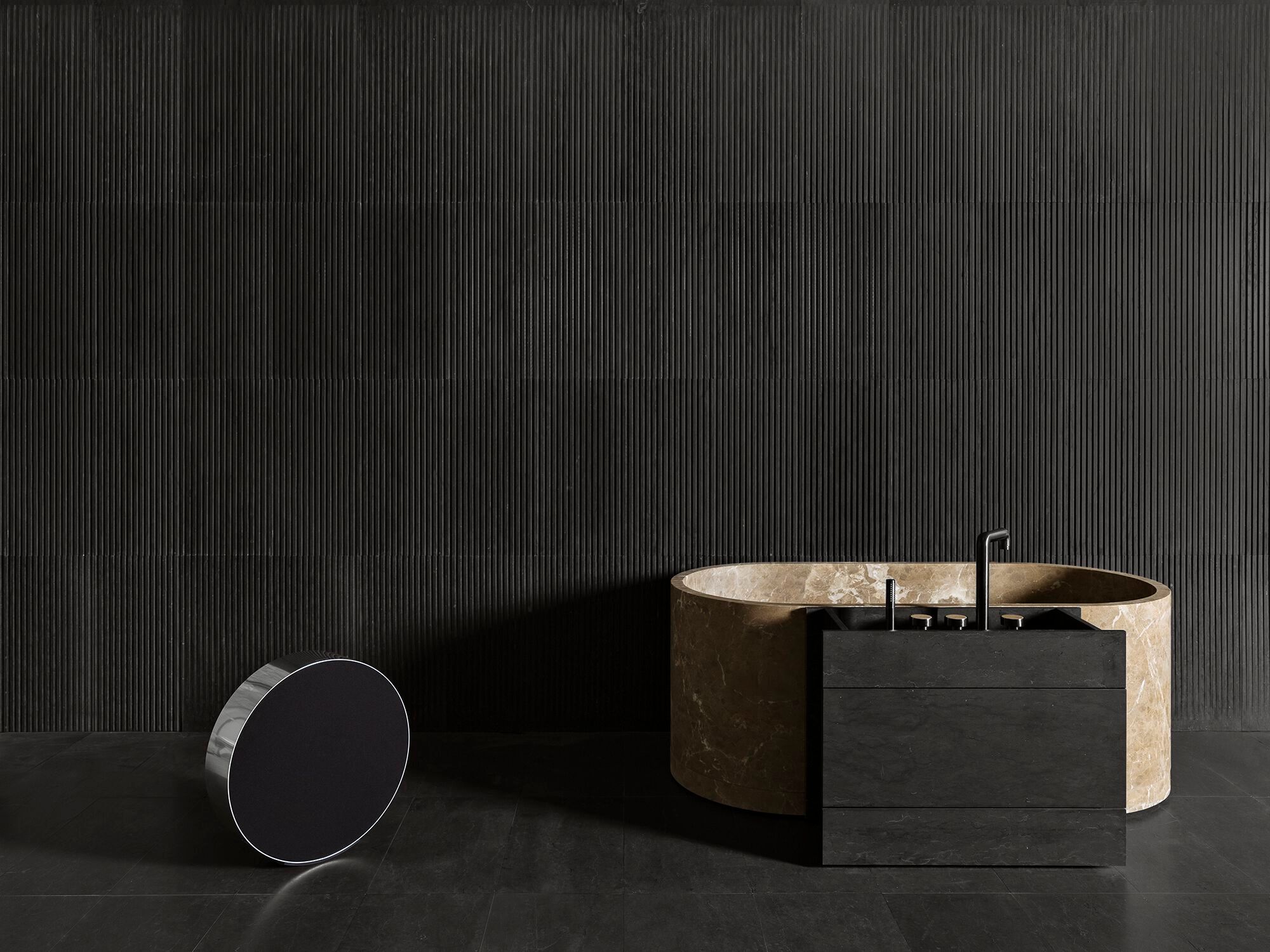 Мраморный напольный шкаф для ванной комнаты с ящиками LUCE DI CARRARA Passage ARCH-00093102 - Вид №3