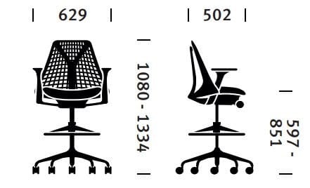 Эргономичный поворотный офисный стул с подлокотниками Herman Miller Sayl ARCH-00018629 - Вид №2