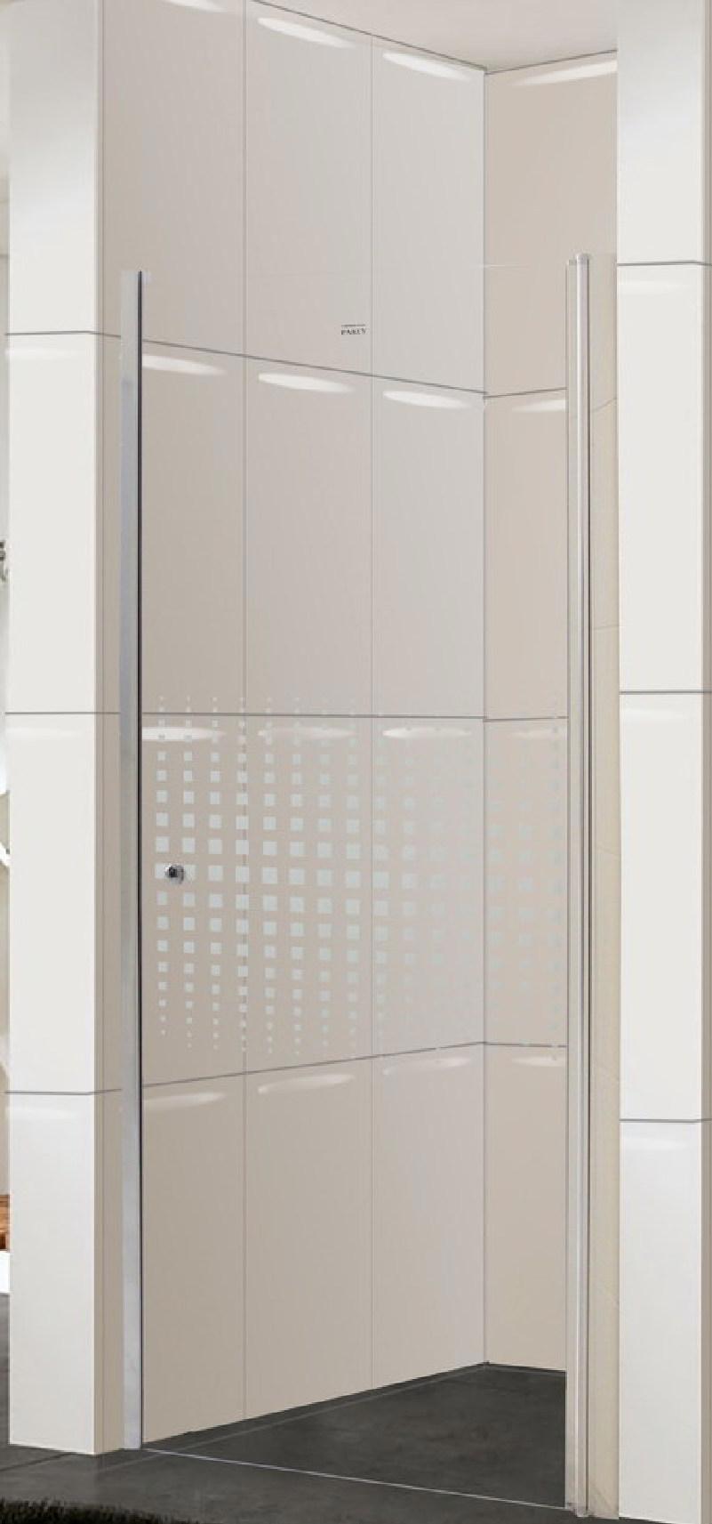 93900511 Душевая дверь в нишу , 80х185 см, прозрачное стекло с рисунком профиль алюминий хром DE80 STLM-0604778 PARLY