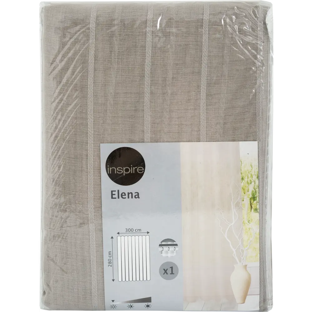 Тюль на ленте Inspire Elena 300x280 см полоски цвет серо-коричневый STLM-2085269 - Вид №5