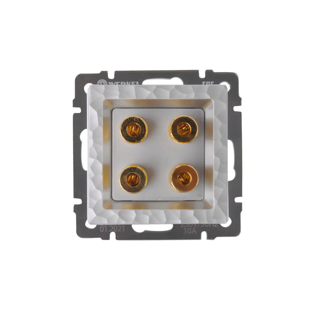 Акустическая розетка встраиваемая Werkel Hammer без заземления цвет серебряный STLM-2178384