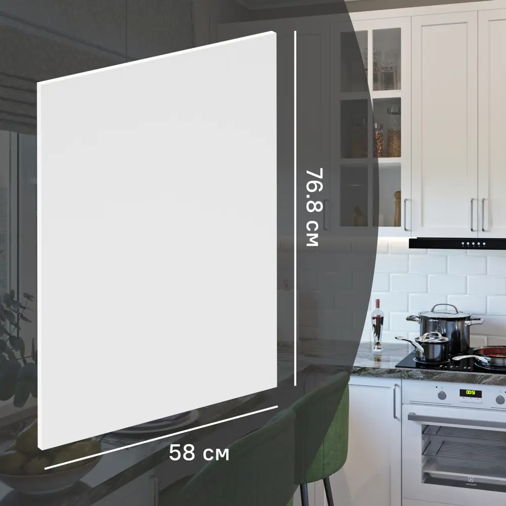 Фальшпанель для кухонного шкафа Ньюпорт 58x77 см KONSENSA МДФ цвет белый Ньюпорт белый STLM-2052796