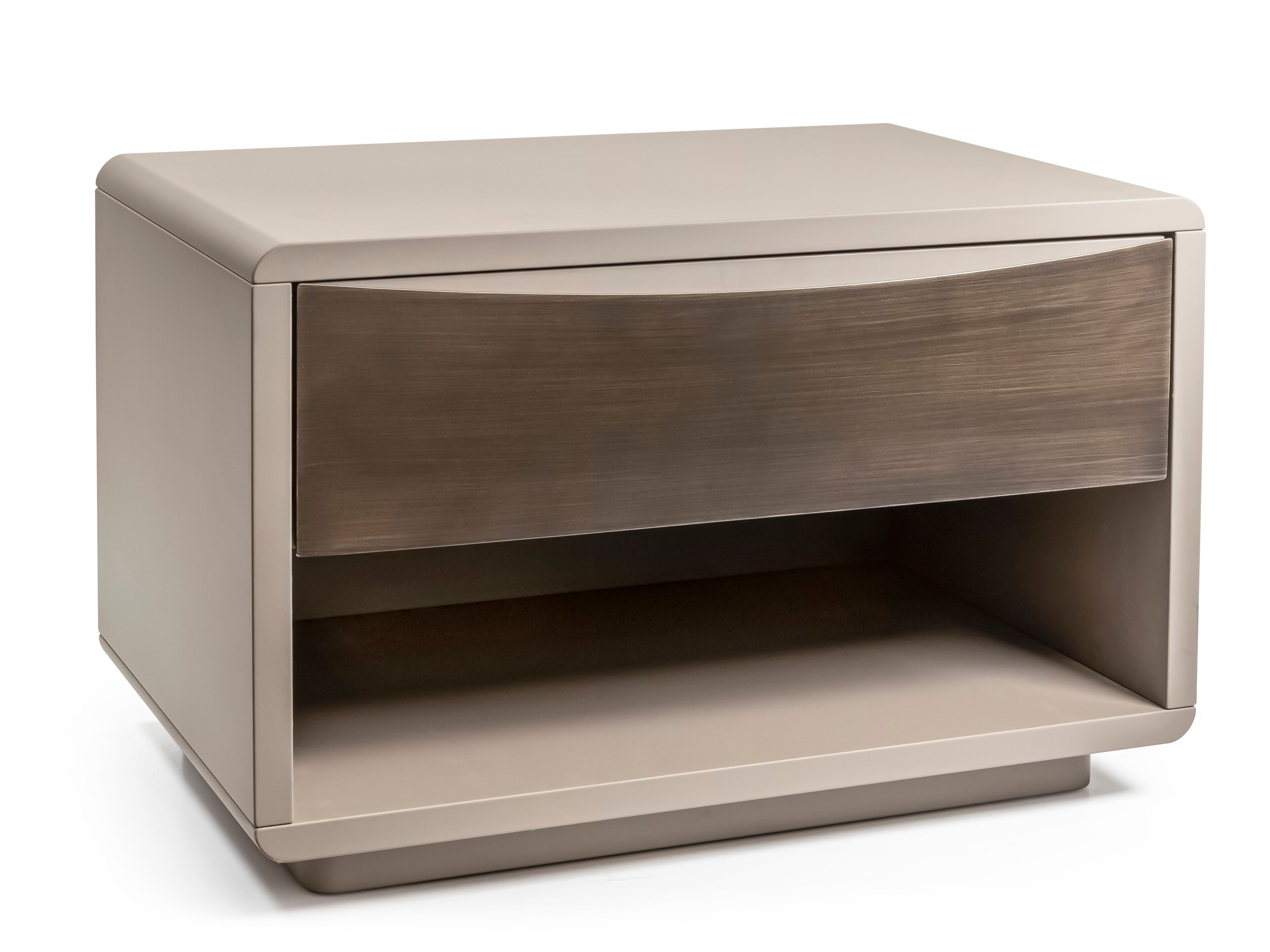 Деревянная прямоугольная прикроватная тумбочка с металлическими ящиками Cantori концепция ARCH-00051572