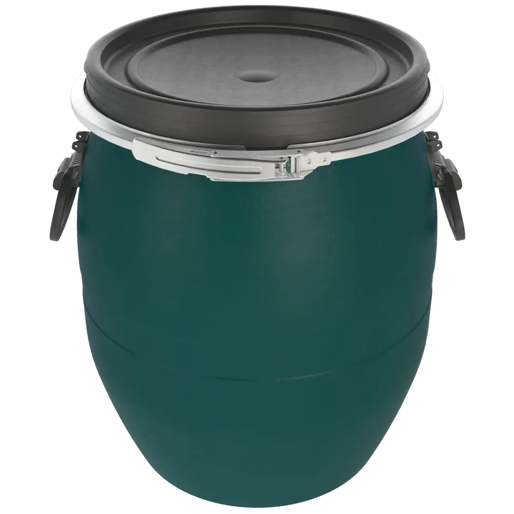 Бочка BEGINIA 48 л зеленая пластиковая с крышкой 89403519 STLM-1572488 - Вид №3
