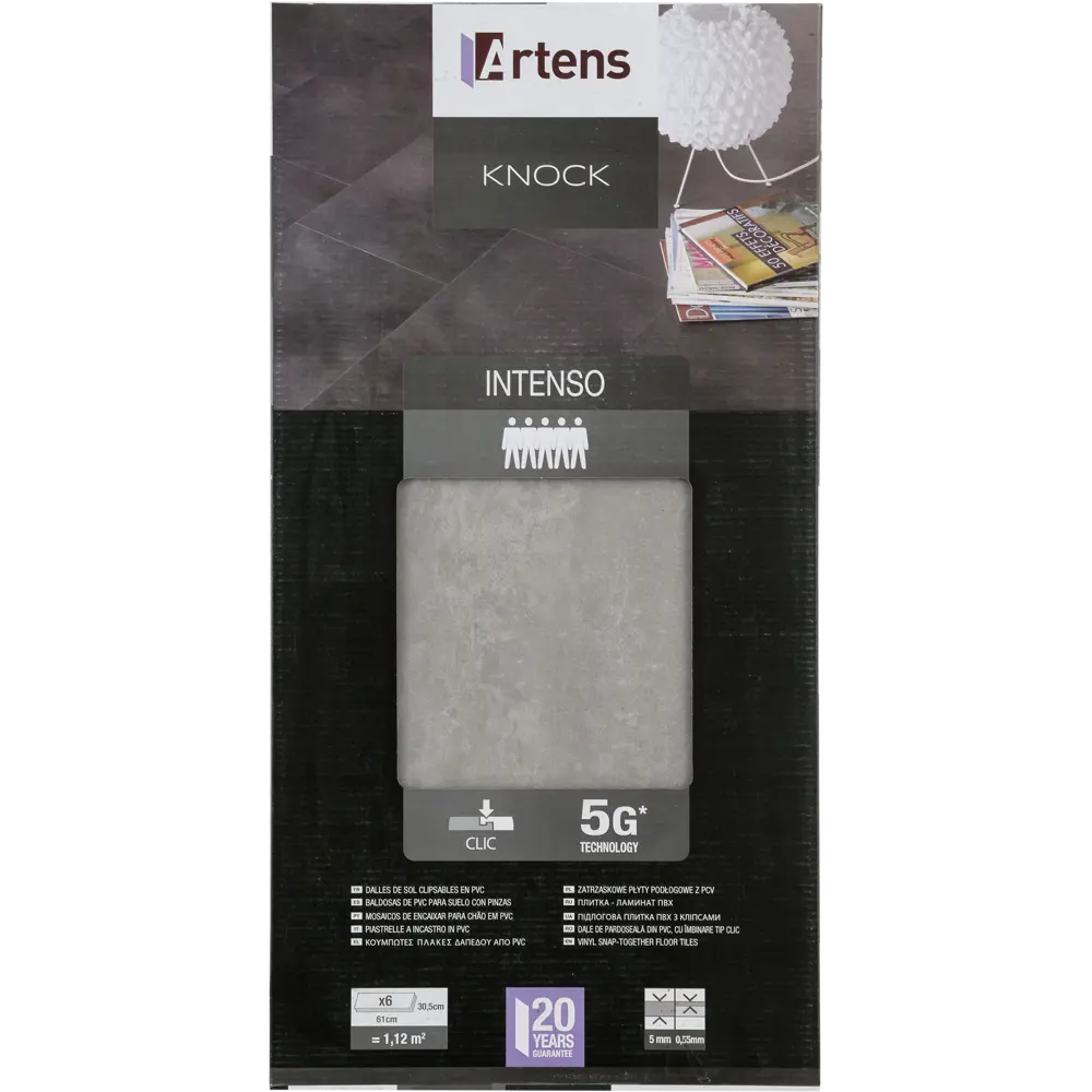 ПВХ плитка Artens Knock Silver 33 класс толщина 5 мм 1.12 м² STLM-2009970 - Вид №6