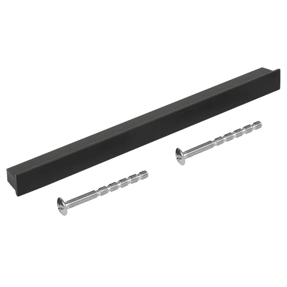 Мебельная ручка-рейлинг матовый черный 128 мм Jet STLM-2097615 - Вид №2