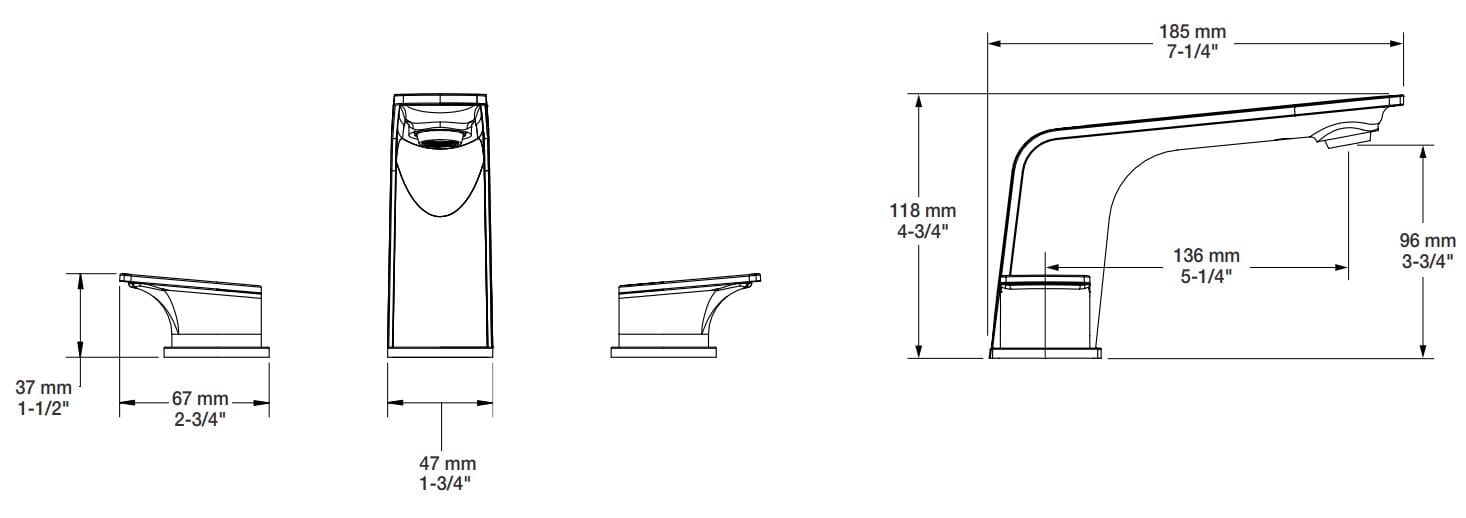 Смеситель для раковины с 3 отверстиями и отдельными розетками BARIL Accent B56 ARCH-00064912 - Вид №2