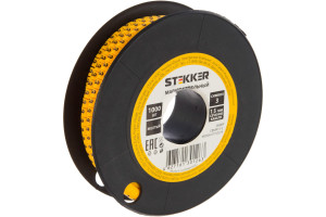 16240137 Кабель-маркер 3 для провода сеч.1,5мм, желтый, CBMR15-3 39089 STEKKER