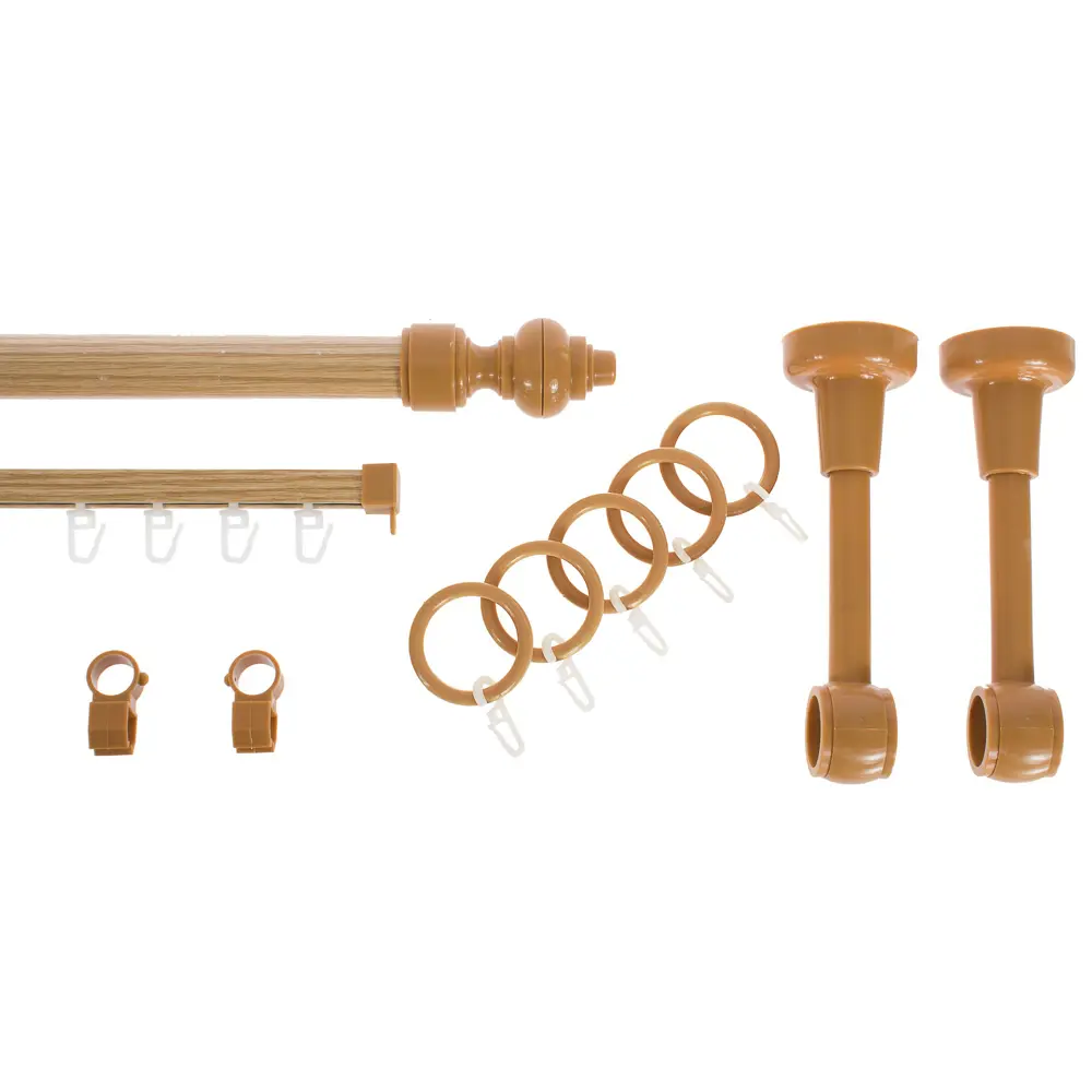 Карниз двухрядный 160 см металл/пластик цвет дуб РУССКИЕ КАРНИЗЫ Стандарт STLM-2134647 - Вид №1