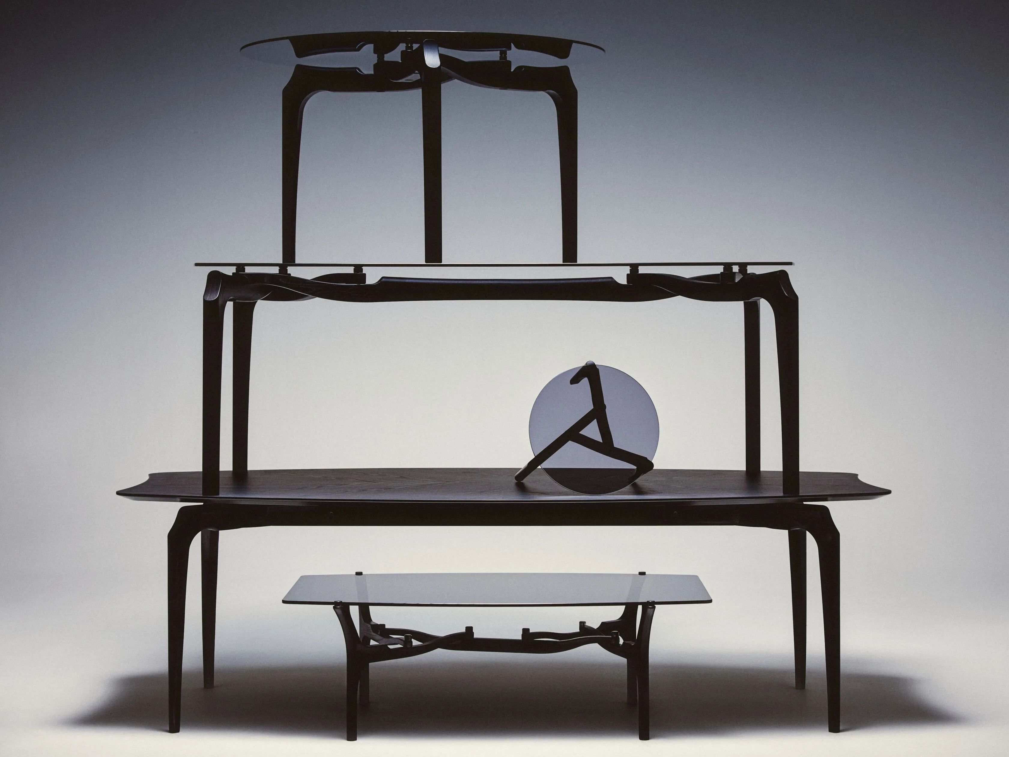 Круглый журнальный столик из дерева и стекла BD Barcelona Гаулино ARCH-00062936 - Вид №3