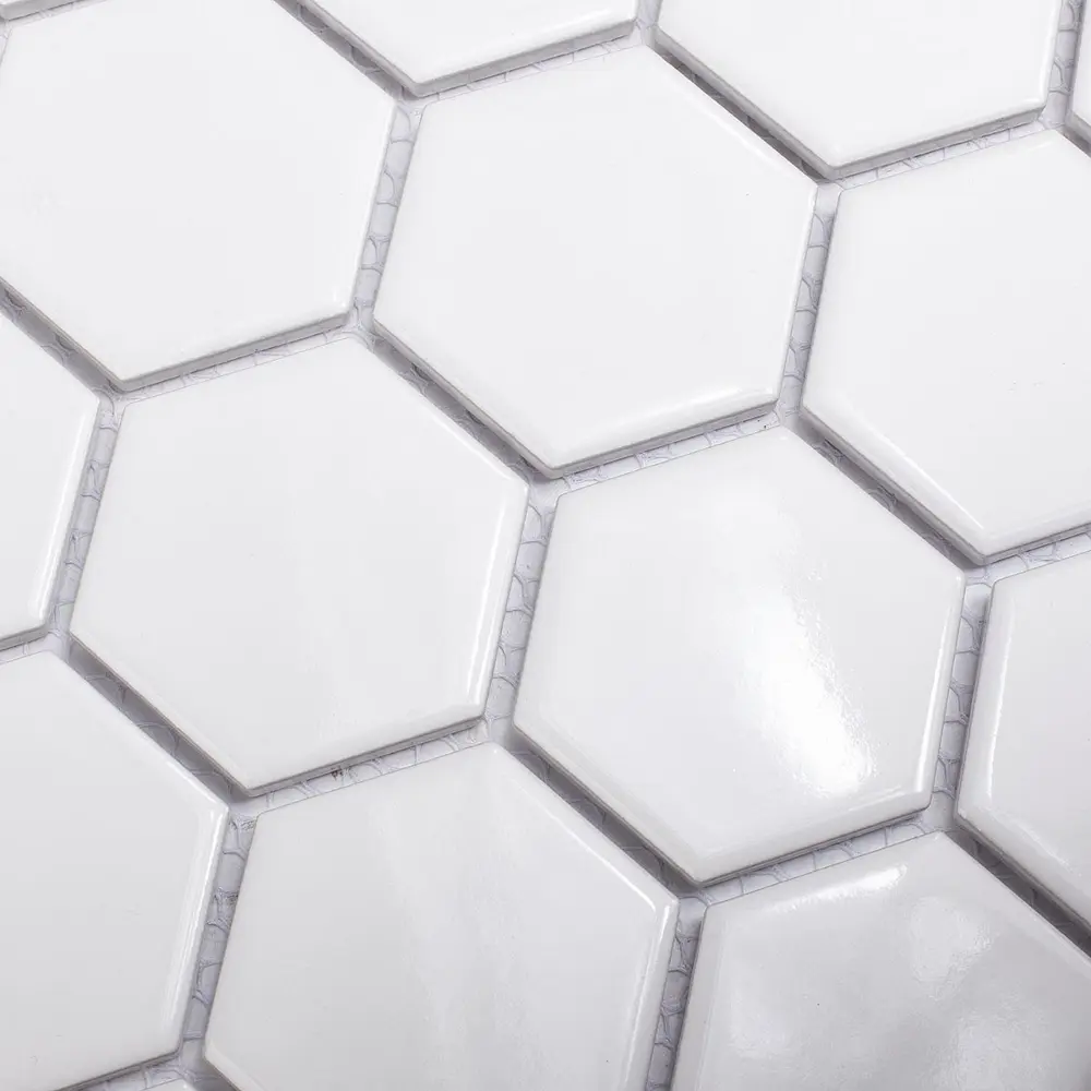 Мозаика керамическая Smart Mosaic Homework Hexagon White Glossy 26.5x27.8 см цвет белый STLM-2095183 - Вид №3