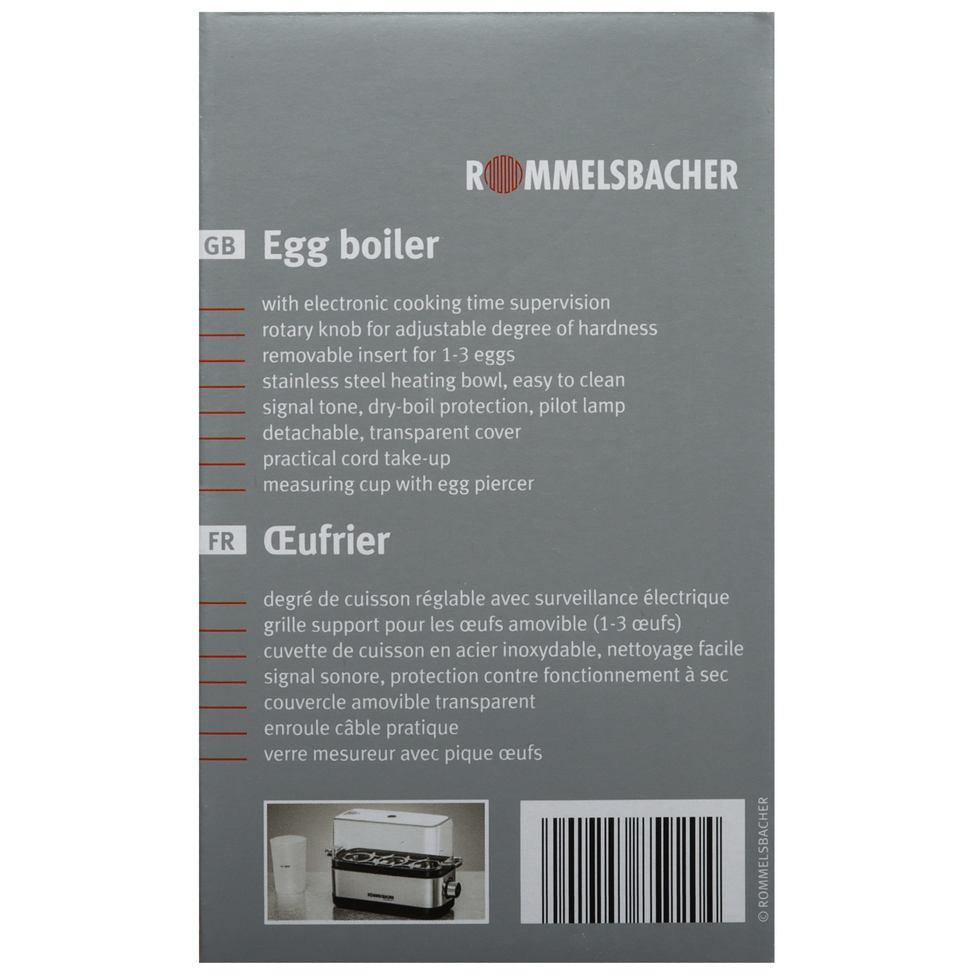 5354475 Яйцеварка Rommelsbacher ER 300 серебристый STDN-0053196 - Вид №8