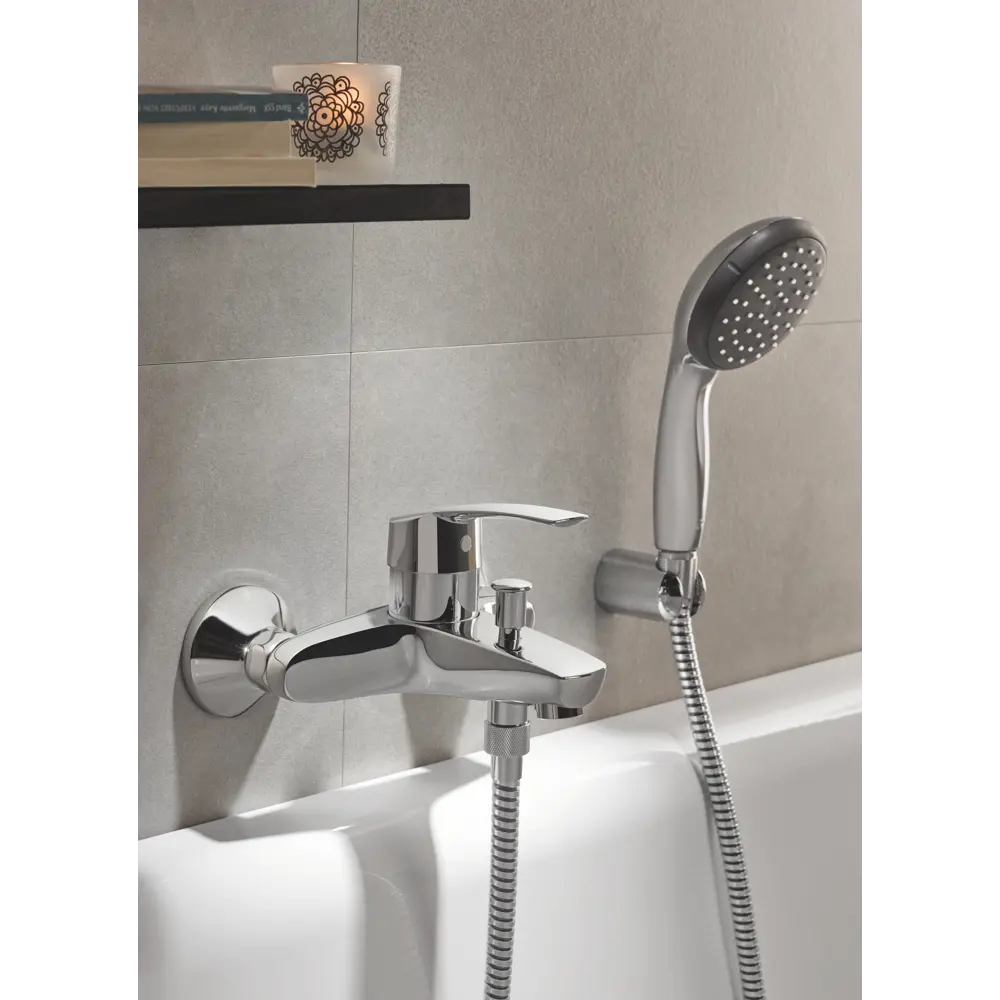Смеситель для ванной «Start» однорычажный с душевым набором, цвет хром Grohe STLM-2108039 - Вид №1
