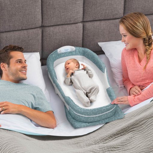 Складная кроватка ХL серо-зеленый с кружками BABY DELIGHT  322587 Серый Santreyd  - Вид №5