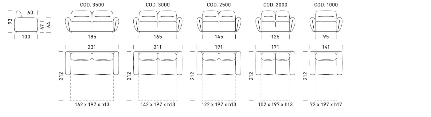 Двуспальный диван-кровать из ткани Dienne Salotti Views ARCH-00077781 - Вид №4