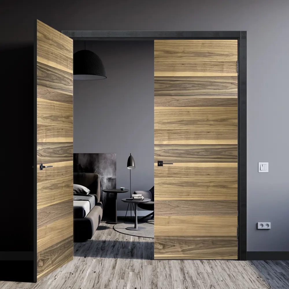 Комплект двери Loft глухая 70x200 см шпон цвет американский орех без доборов 89428550 STLM-2184557 МАРИО РИОЛИ  - Вид №2