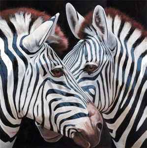 Картина на холсте 100х100 см "Отражение зебры" EVENHOME КАРТИНЫ МАСЛОМ 129797 Белый;серый;черный;разноцветный