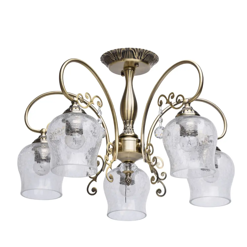 Люстра Моника 5xE27x60 Вт, металл/стекло, цвет бронза/прозрачный MW-Light STLM-2060605