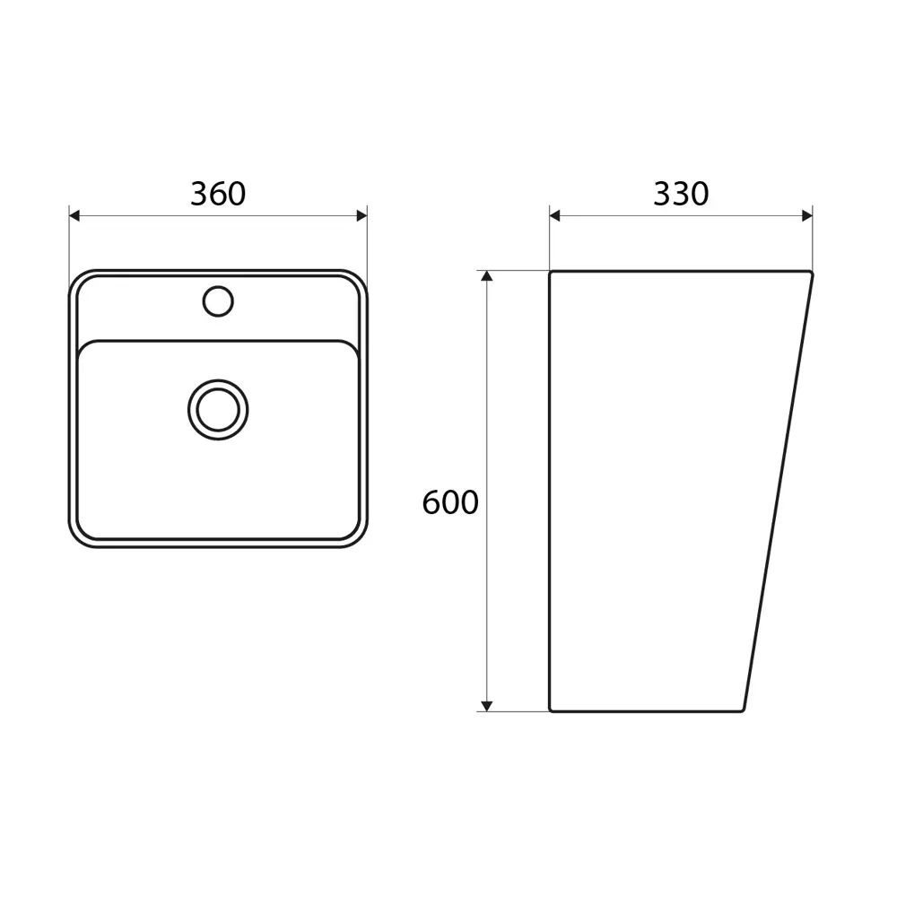 Santreyd Kapry — подвесная керамическая раковина-моноблок 60 см 89394880 STLM-1514037 - Вид №6