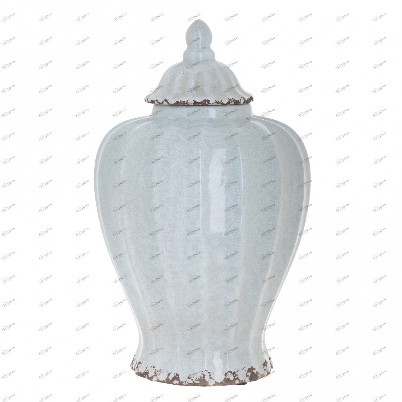 Ваза белая с крышкой керамическая Adrianne TO4ROOMS - 213565 Белый 