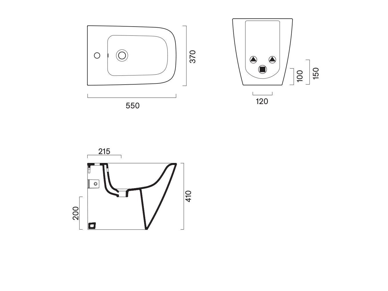 Напольное биде CERAMICA CATALANO ARCH-00090111 - Вид №2