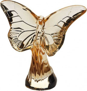 10563553 Lalique Бабочка Rosee золотая Хрусталь