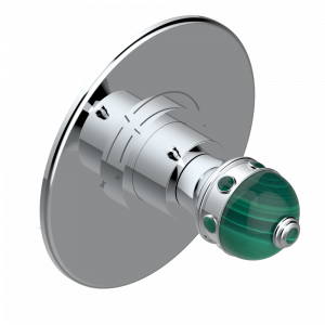 A1V-5100BR Ручка регулировки с круглой накладкой для термостата THG, арт.5100A 1/2" и 5200A 3/4" (термостаты см. на стр. 451) Thg-paris Sully с малахитом Хром