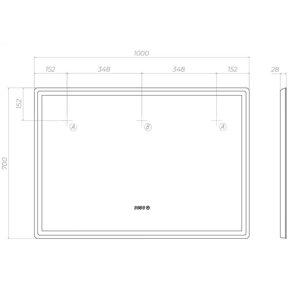 Зеркало для ванной Vigo Level Comfort 100x70 см с подсветкой и часами STLM-2015075 - Вид №11