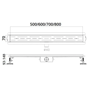 92066492 Трап для душа Kevon KV46345 комбинированный затвор 7x70 см нержавеющая сталь STLM-1364981