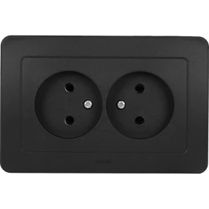 Розетка двойная встраиваемая Hegel Мастер цвет черный
