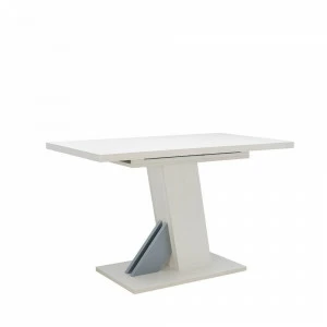 Обеденный стол раздвижной наварра белая Leset "Луссо" IMPEX  00-3967170 Белый;серебро