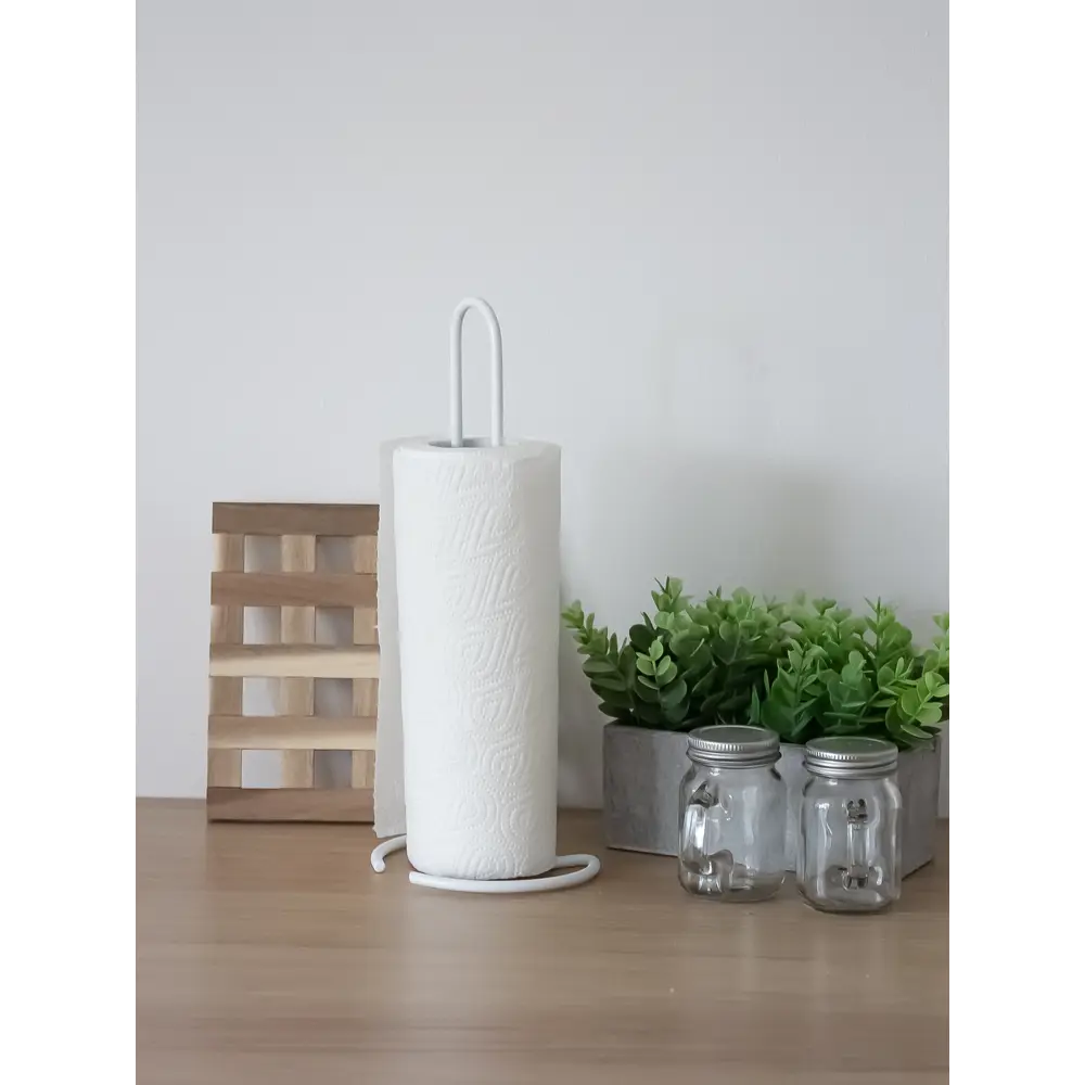 Держатель для кухонных бумажных полотенец KONSENSA 30 см сталь цвет белый STLM-2205778 - Вид №2