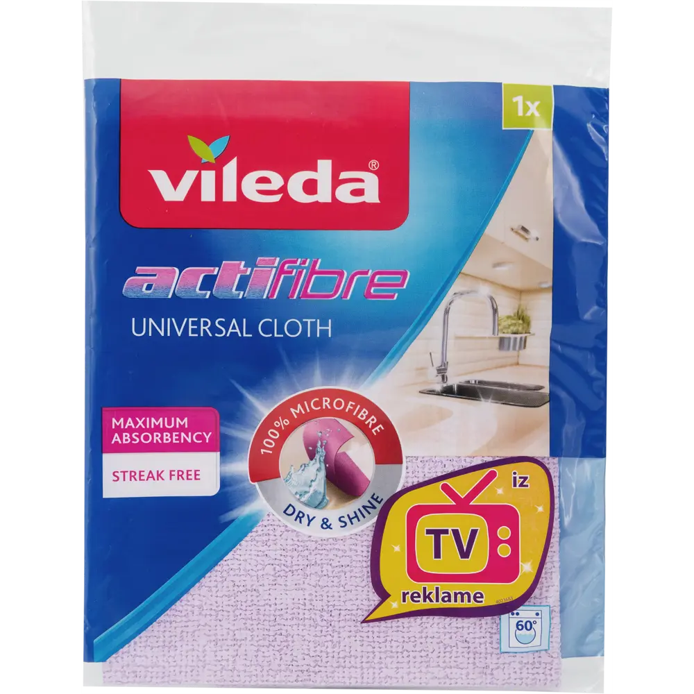 Салфетка универсальная Actifibre Виледа 1 шт VILEDA STLM-2196551 - Вид №3