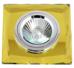 90646932 Светильник точечный встраиваемый FT 848-2 y Агния под отверстие 60 мм 4 м² цвет хром/желтый/зеркало STLM-0322053 DE FRAN