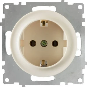 Розетка встраиваемая Onekey Florence с заземлением со шторками цвет бежевый